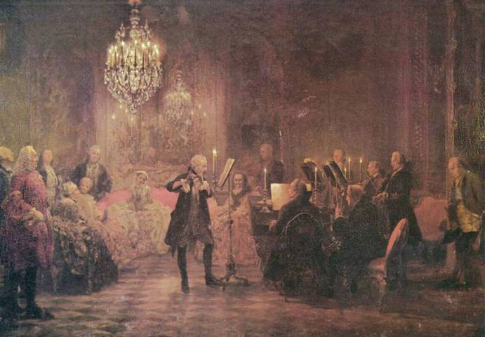 Frederick the Great playing flute (image)