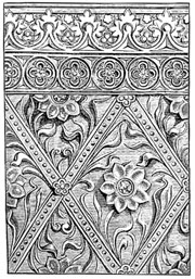 Pattern in stamped and moulded plaster, 15th C. (image)
