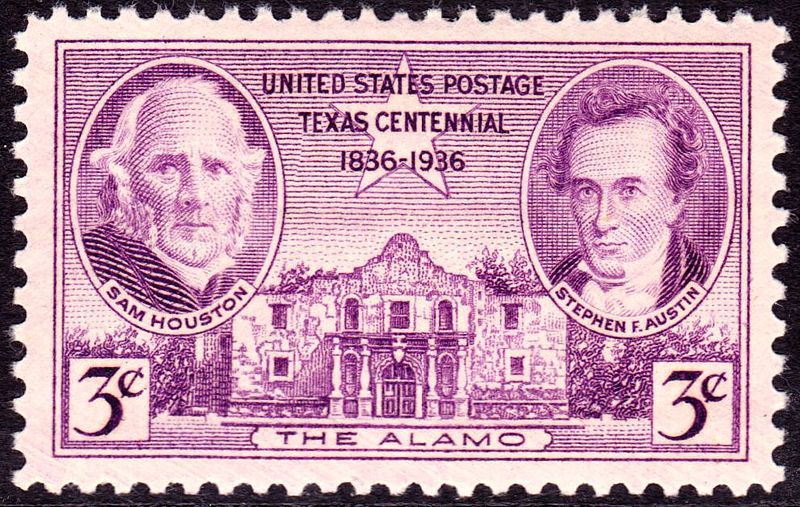 Sam Houston, the Alamo and Stephen F. Austin (image)
