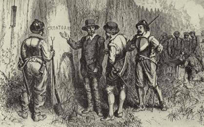 The discovery of "Croatoan" (the Lost Colony) (image)