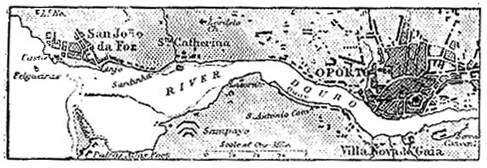 Oporto and Mouth of Douro Map